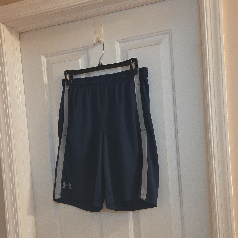 Under Armour Mens Blue Athletic Performance Shorts Loose Medium